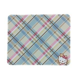 Коврик для мышки 250x210мм персонаж Hello Kitty клетка с боковой прошивкой, антискользящая основа - фото