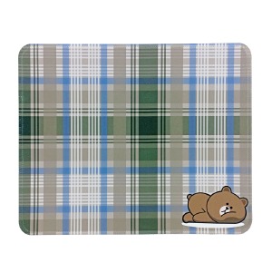 Коврик для мышки 250x210мм персонаж Lime Friends клетка (коричневый медведь) с боковой прошивкой, антискользящая основа - фото