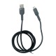 Кабель microUSB Gerlax L16 6А/QC3.0 тканевой черный 1м - фото 1