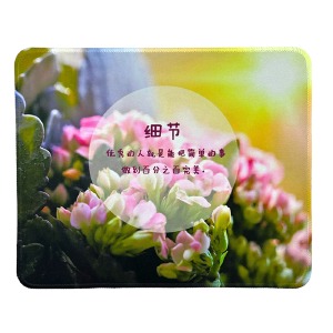 Коврик для мышки 250x210мм цветы с китайской мудростью с боковой прошивкой, антискользящая основа - фото