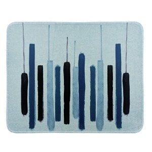 Коврик для мышки 250x210мм абстракция синяя с боковой прошивкой, антискользящая основа - фото