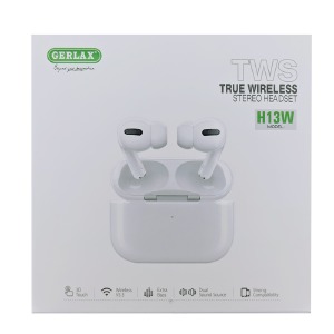 Bluetooth Air Pods Gerlax H13W белые (design Pro series), chip series акб 200мА+2х25мА/touch control/siri/зарядка бокса, а потом наушников - фото