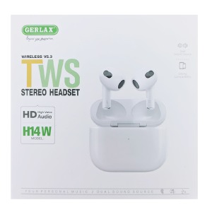 Bluetooth Air Pods Gerlax H14W Cheap series/TWS/BT5.3/25mAh/200mAh/touch control/siri/зарядка бокса, а потом наушников/design 3 series/вкладыши белые - фото
