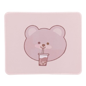 Коврик для мышки 250x210мм персонаж Lime Friends pink (медведь) с боковой прошивкой, антискользящая основа - фото
