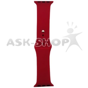 Ремешок для Apple Watch 38/40/41mm силиконовый (36) вишневый L - фото