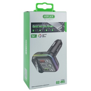 FM модулятор Gerlax GC-M5 12-24V/5A/2USB/PD/MicroSD/BT 5.0/RGB черный - фото