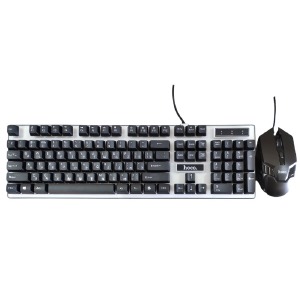 Игровой набор (клавиатура+мышь) RGB Hoco GM18 (Eng/Ru) черный - фото