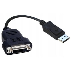 Переходник DisplayPort(DP) папа-DVI мама HP FACTORY ORIGINAL 481409-002 0.2 m черный - фото