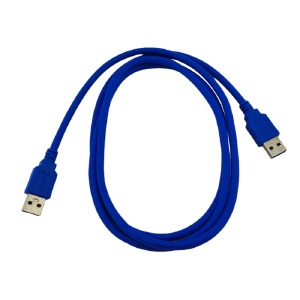 Кабель USB-USB (папа-папа) синий 3.0 1,5м  - фото