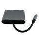 Type-C (папа) - PD+HDMI+VGA+USB (мама) конвертер 4в1 серый металл - фото 1