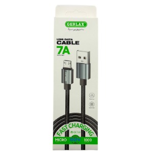 Кабель MicroUSB Gerlax D2V 7А тканевой черный 1м  - фото