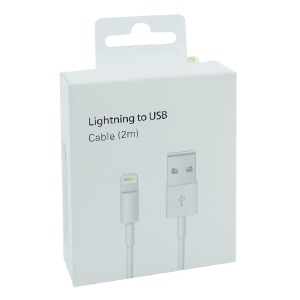Кабель iPhone Lightning Foxcon (NO L) белый 2м в уп. - фото