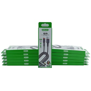 `SET кабелей Type-C Gerlax L17T 6А/OD5.4 тканевой черный 1м (10ШТ!!!+1ШТ ПОДАРОК) - фото