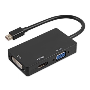 mini DisplayPort (папа) - HDMI+VGA+DVI (мама) конвертер черный (A00261) - фото