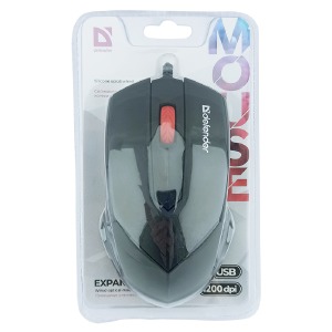 Компьютерная мышка проводная USB Defender Expansion MB-753 3 кнопки/1200DPI блистер черная 1,8м - фото