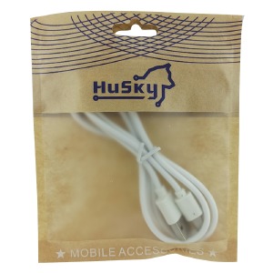 Кабель microUSB LONG 12мм длинный конектор белый пакет Husky 1м - фото