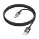 Кабель Type-C Hoco U129 3A/60W черный 1,2м (22) - фото 1