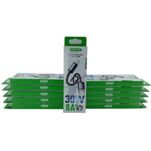 `SET кабелей iPhone Lightning Gerlax L36L 8А/30W черный 1м (10ШТ!!!+1ШТ ПОДАРОК) - фото