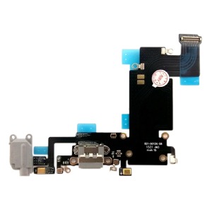 Шлейф Apple iPhone 6S+ на разъем зарядки, разъем наушников с микрофонами 821-00078-08 серый, оригинал - фото