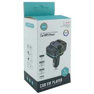 FM модулятор M42 12-24V/3.1A/2USB/PD/MicroSD/BT5.3/RGB/LCD дисплей черный - фото