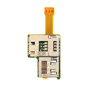 Разъем сим карты Sony Ericsson K850, T650 на шлейфе с коннектором карты памяти - фото