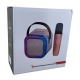 Портативная детская караоке система колонка K12-1 MIC/изменение голоса/RGB/BT/USB/microSD/FM 9х9см (бежевая, черная, розовая, синяя) - фото 1