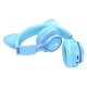 Hands Free большие Bluetooth Hoco W39 LED ушки RGB/BT5.3/AUX/mic/400mAh синий - фото 2