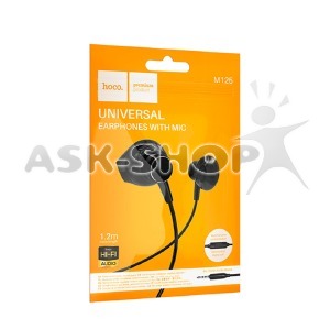 Hands Free 3.5 Hoco M125 вкладыши черные 1,2м - фото