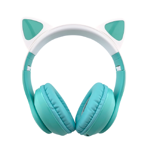 Hands Free большие Bluetooth Gerlax GH-23 LED ушки Premium RGB/BT5.3/TFcard/FM/AUX/mic/400mAh мятный - фото