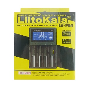 Зарядное для аккумуляторов LiitoKala Lii-PD4 4х/универсальное/Li-ion/NiMH/NiCD/LiFePO4/LED дисплей/14,7х10х3,7см/черное - фото
