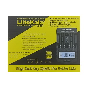Зарядное для аккумуляторов LiitoKala Lii-ND4 4х+9V/крона/AA/AAA/NiHM/NiCD/LCD дисплей/тест емкости/1USB/PowerBank Function/13х7,5х2,8см/черное - фото