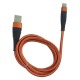 Кабель Type-C Gerlax L5T 6A/OD3.8 тканевой оранжевый 1м  - фото 1