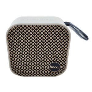 Колонка Hoco HC22 5W/BT5.2/USB/AUX/microSD/FM/1200mAh/TWS 9,5х9,5х4,5см белая - фото