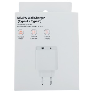 Блочек USB Xiaomi Mi 3A/1USB/PD33W (AD332EU/BHR4996GL) (original) белый - фото