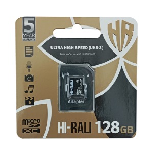 Карта памяти Micro SD 128GB (10) (+adapter) Hi-Rali UHS-3 - фото