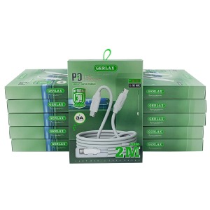 `SET кабелей iPhone PD Type-C to Lightning Gerlax GD-29L2 3A/30W белый 2м (10ШТ!!!+1ШТ ПОДАРОК)* - фото