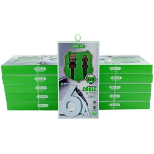 `SET кабелей microUSB Gerlax L16 6А/QC3.0 тканевой черный 1м (10ШТ!!!+1ШТ ПОДАРОК) - фото