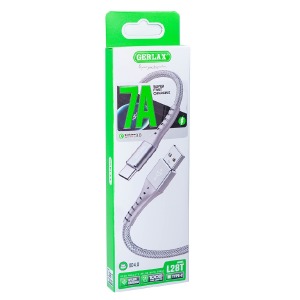 Кабель Type-C Gerlax L28T 6А/QC3.0 нейлоновый серый 1м* - фото