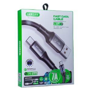 Кабель Type-C Gerlax L32T 7A/OD6.0 черный 1м - фото