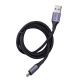Кабель microUSB Gerlax L33V 6A/QC3.0 тканевой черный 1м* - фото 1