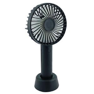 Вентилятор настольный ручной Aero Fan с аккумулятором/USB/3 режима/БЕЗ гарантии на АКБ (черный) - фото
