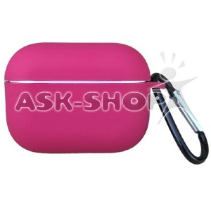 Чехол силикон AirPods Pro/Pro2 microfiber (09) Rose red с карабином  - фото