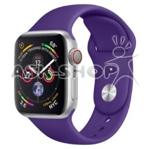 Ремешок для Apple Watch 42/44/45/49mm силиконовый (41) фиалковый L - фото