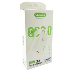 СЗУ microUSB Gerlax A7V 3A/1USB/18W/QC3.0 белый 1м - фото