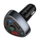 FM модулятор Hoco E51 12-24V/2USB/PD18W/MicroSD/BT5.0/LCD дисплей черный - фото 1