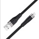 Кабель iPhone Lightning Hoco X53 2.4A силиконовый плоский черный 1м (31) - фото 1
