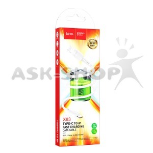 Кабель iPhone PD Type-C to Lightning Hoco X83 20W белый 1м - фото