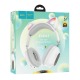 Hands Free большие Bluetooth Hoco ESD13 LED ушки/RGB/BT5.3/TFcard/FM/AUX/mic/400mAh белый - фото 1