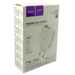 СЗУ Type-C to Type-C Hoco C113A 1USB/18W/QC3.0/PD65W белый 1м (23) - фото