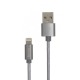 Кабель iPhone Lightning Hoco X2 2.4A тканевой серый 1м (30) - фото 1